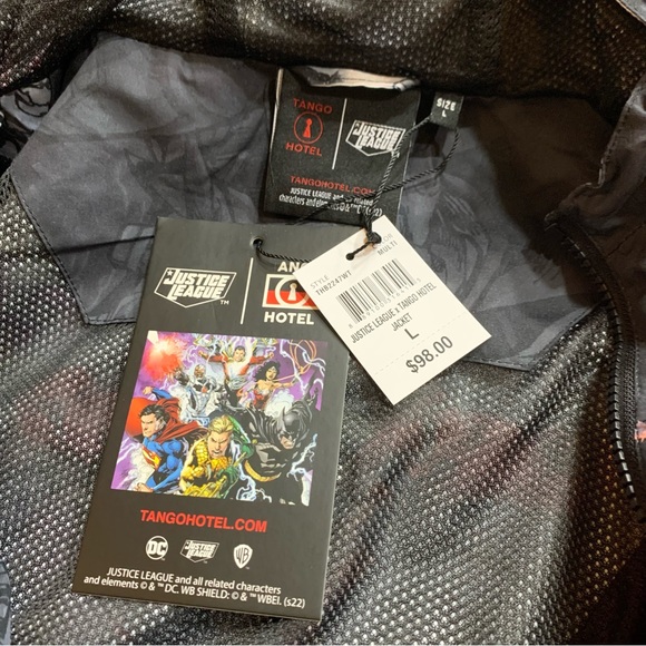 DC Justice League Tango Hotel hooded 'Villians & Heroes' Windbreaker Jacket - Picture 12 of 15